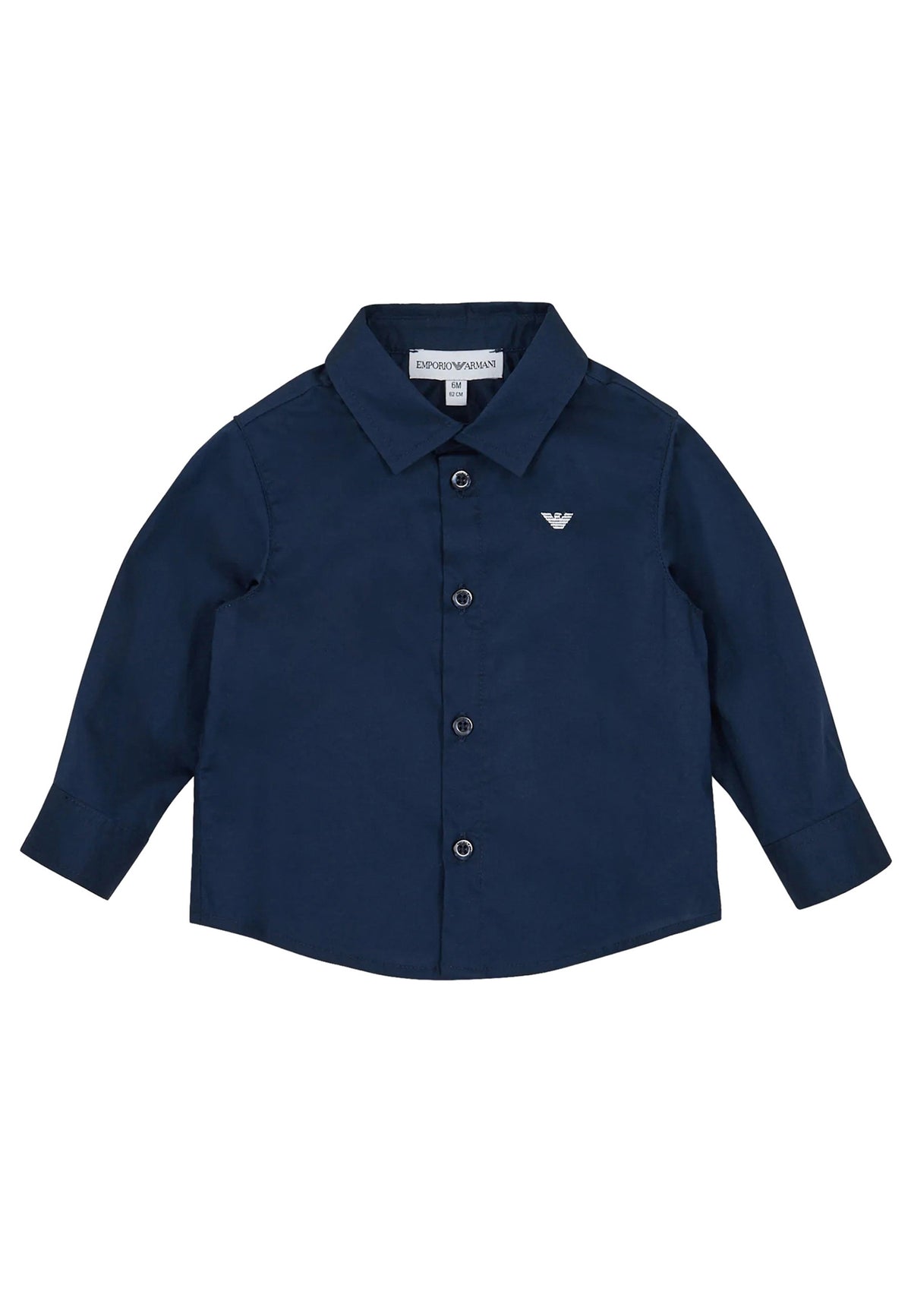 Camicia neonato Emporio Armani blu in cotone | ViaMonte Shop