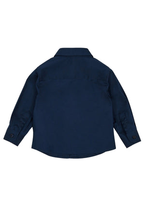 Camicia neonato Emporio Armani blu in cotone | ViaMonte Shop