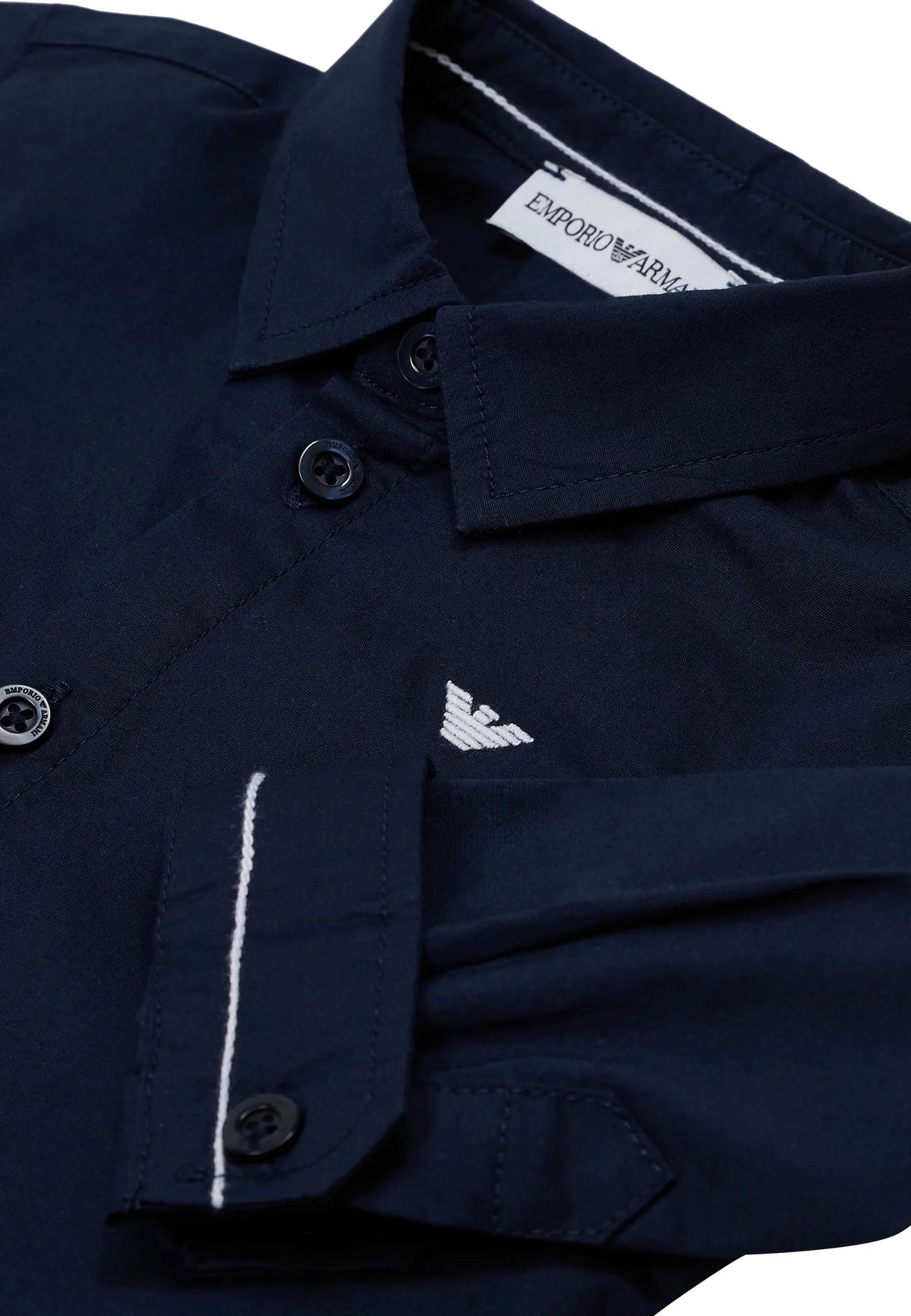 Camicia neonato Emporio Armani blu in cotone | ViaMonte Shop