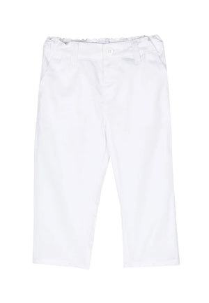 Pantalone neonato Emporio Armani bianco in cotone | ViaMonte Shop