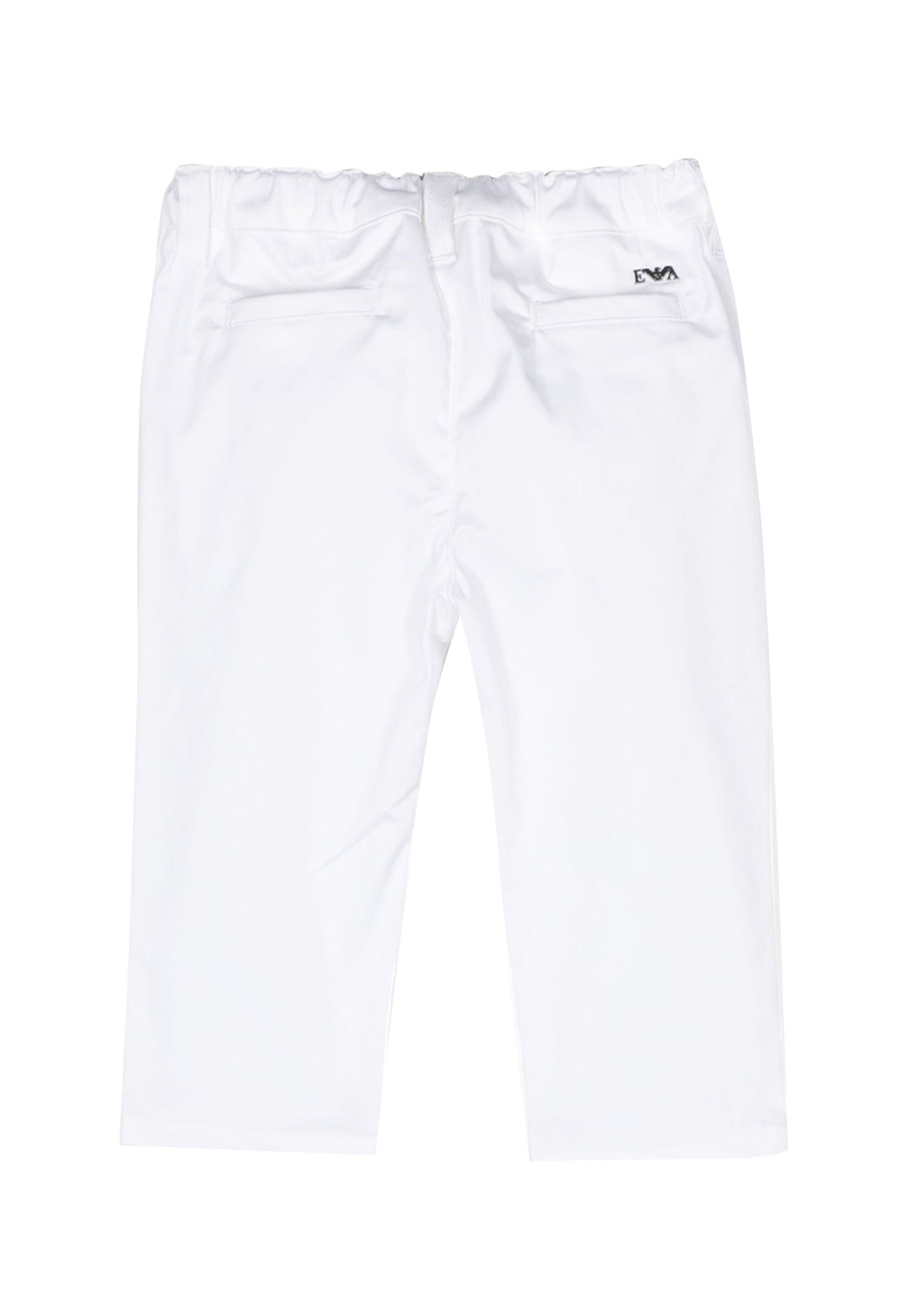 Pantalone neonato Emporio Armani bianco in cotone | ViaMonte Shop