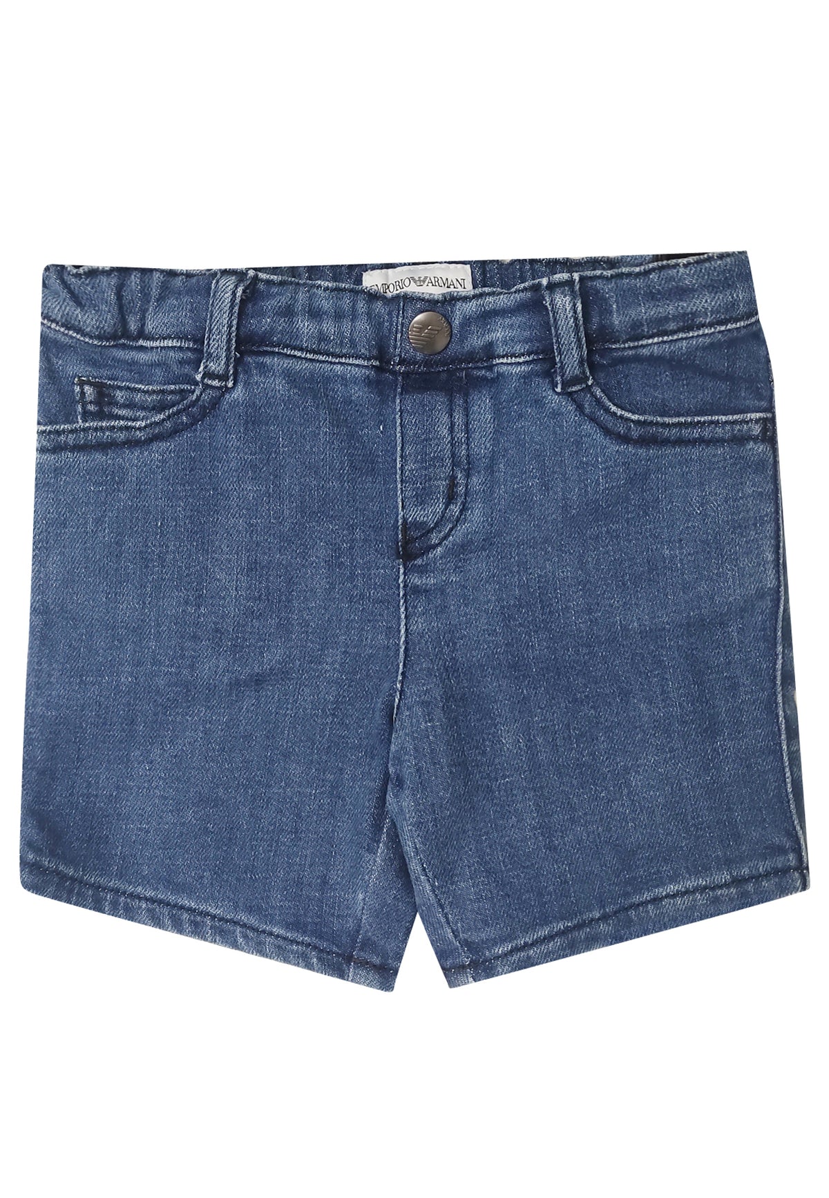 Bermuda neonato Emporio Armani blu in denim | ViaMonte Shop