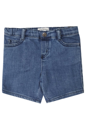 Bermuda neonato Emporio Armani blu in denim | ViaMonte Shop