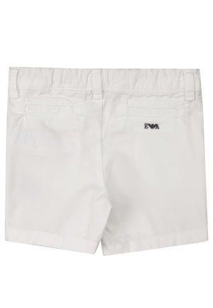 Bermuda neonato Emporio Armani bianco in cotone | ViaMonte Shop
