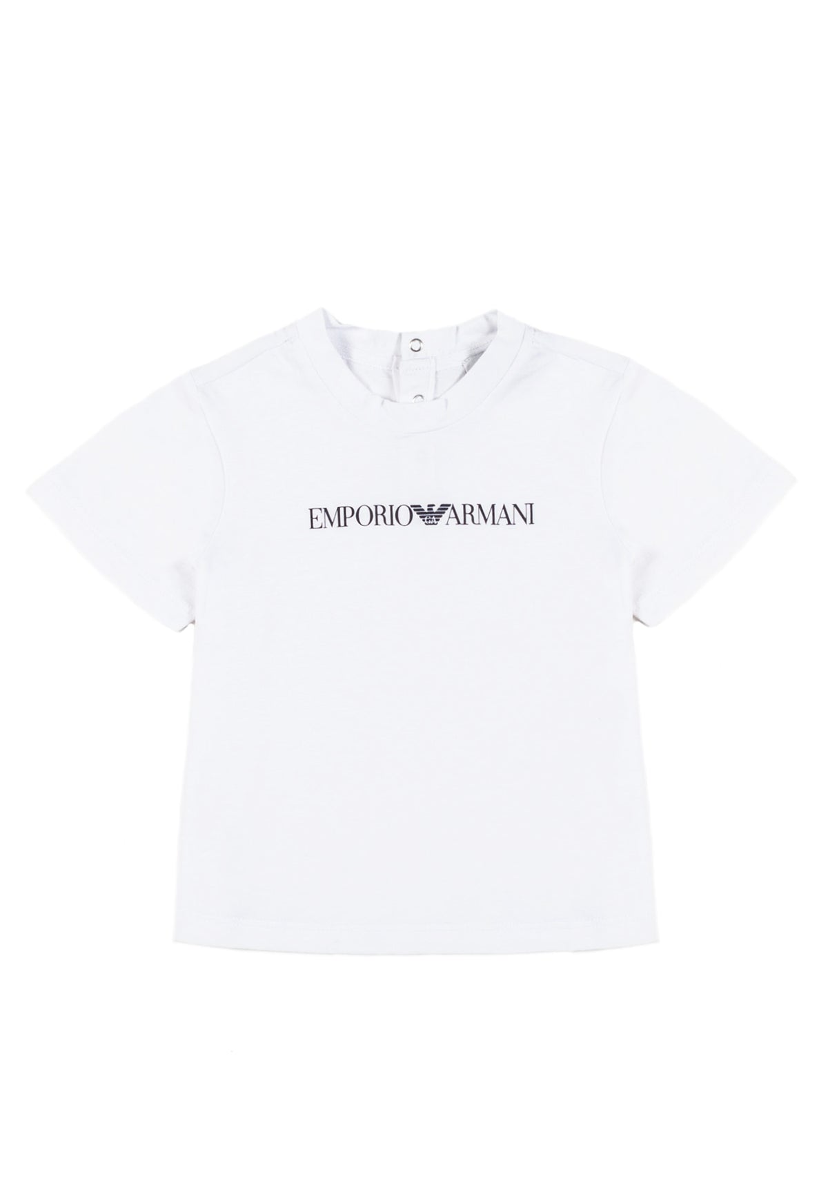 T-shirt neonato Emporio Armani bianca in cotone | ViaMonte Shop