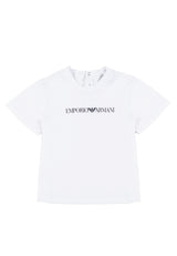 T-shirt neonato Emporio Armani bianca in cotone | ViaMonte Shop