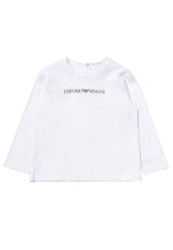 T-shirt neonato Emporio Armani bianca in jersey di cotone | ViaMonte Shop