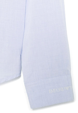 Camicia bambino Emporio Armani azzurra in cotone | ViaMonte Shop