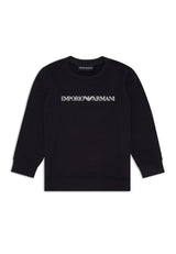 Felpa per bambino Emporio Armani blu navy in modal | ViaMonte Shop