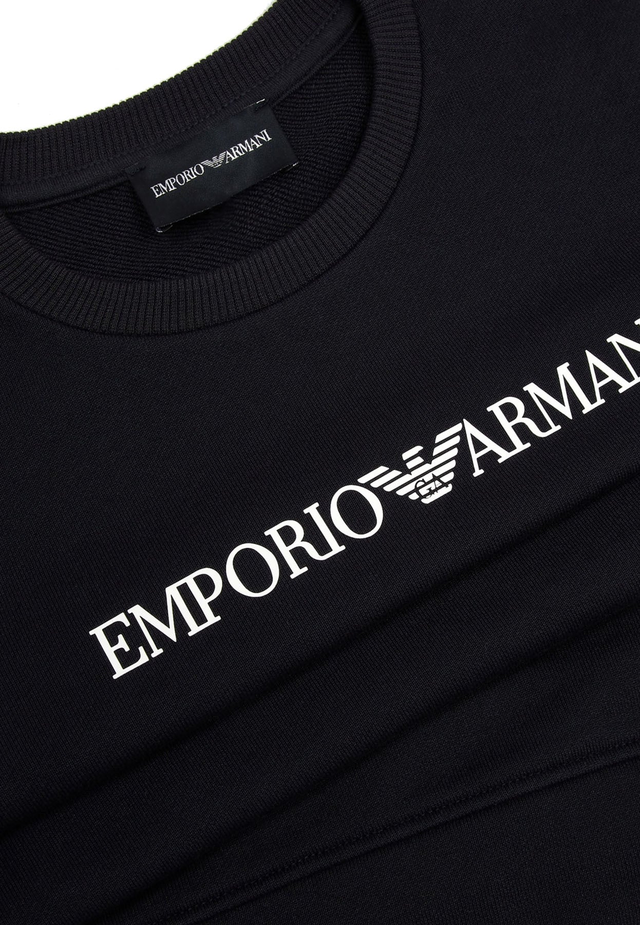 Felpa per bambino Emporio Armani blu navy in modal | ViaMonte Shop