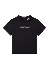 T-shirt neonato Emporio Armani blu in cotone | ViaMonte Shop