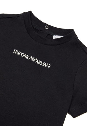 T-shirt neonato Emporio Armani blu in cotone | ViaMonte Shop