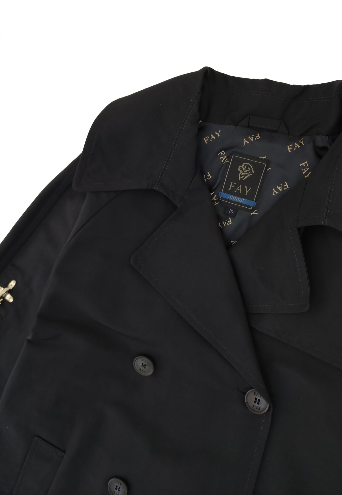 Trench bambina Fay doppiopettto blu in misto cotone | ViaMonte Shop