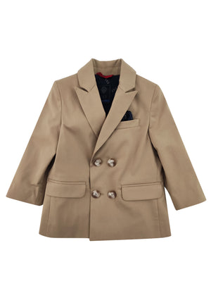 Giacca doppiopetto bambino Fay beige in cotone | ViaMonte Shop