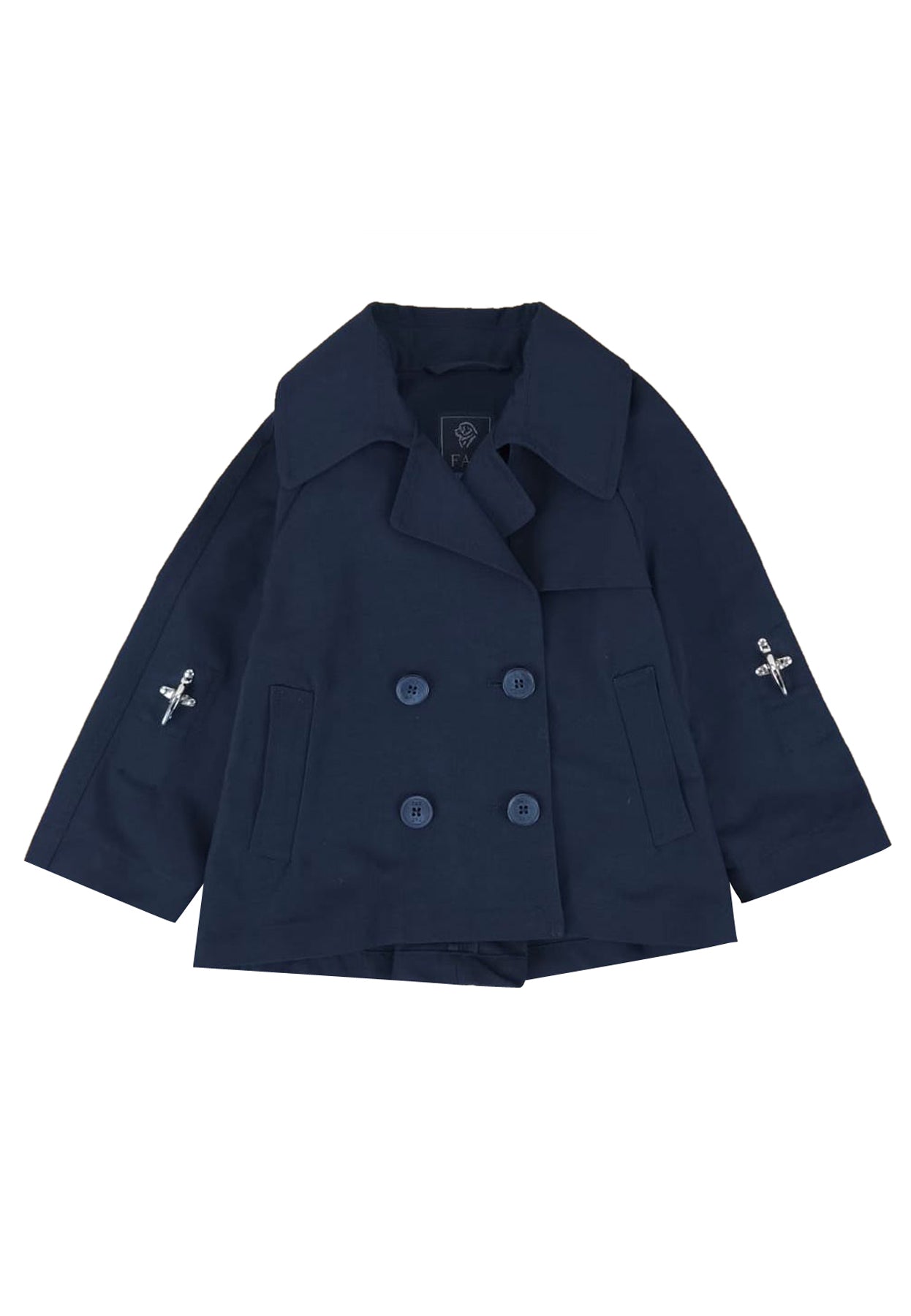 Trench corto bambina Fay blu in nylon | ViaMonte Shop