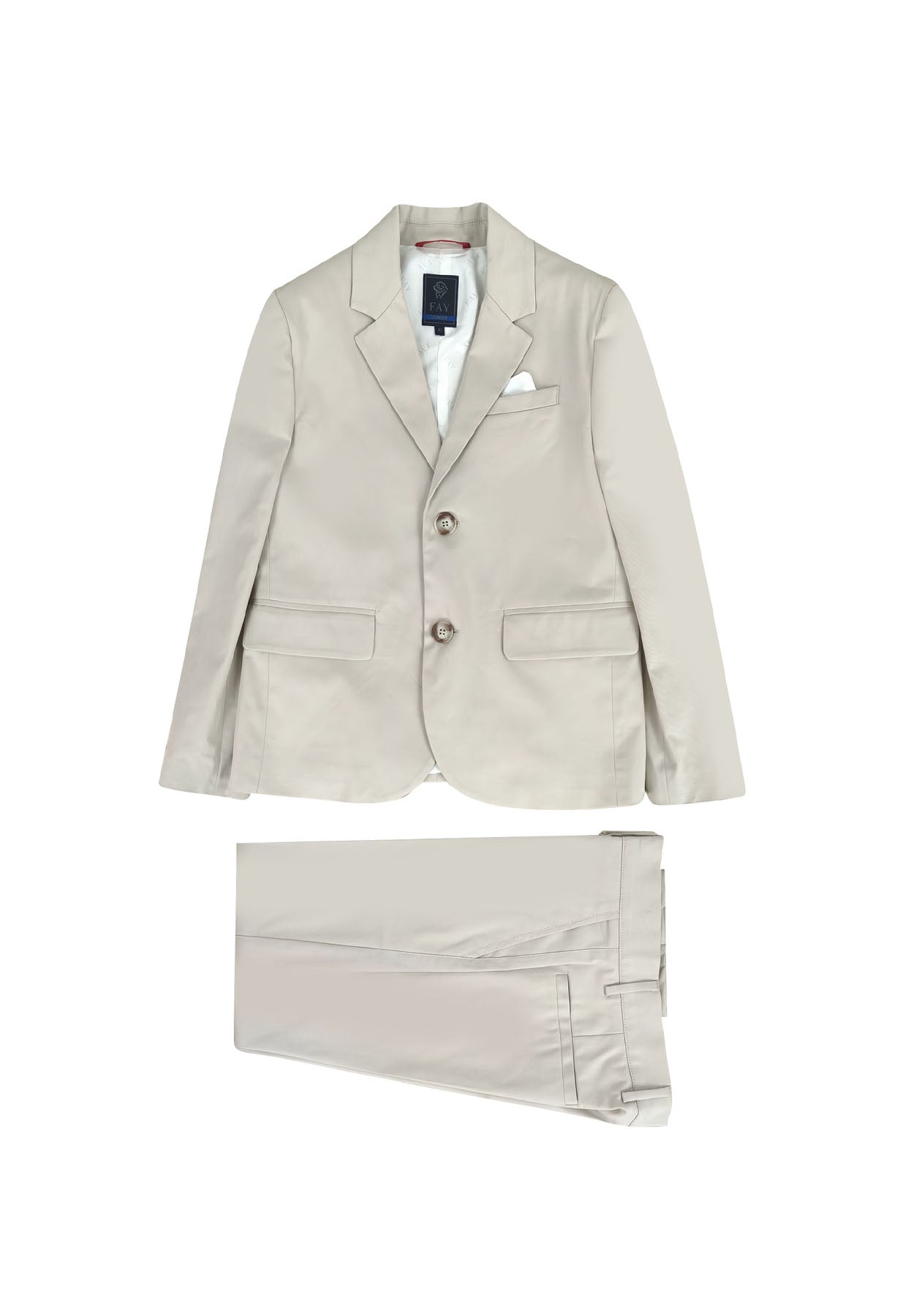 Abito bambino Fay beige in cotone | ViaMonte Shop