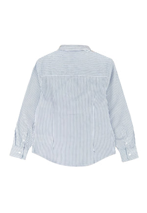 Camicia bambino Fay bianca/blu in cotone | ViaMonte Shop