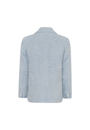 Blazer bambino Fay azzurro in misto lino