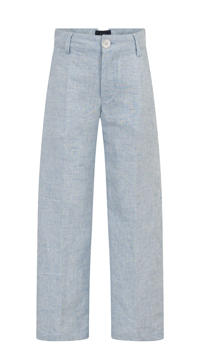 Pantalone bambino Fay azzurro in misto lino
