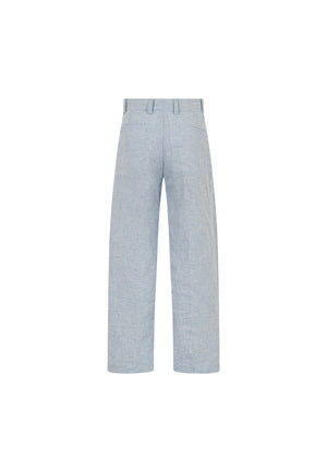 Pantalone bambino Fay azzurro in misto lino