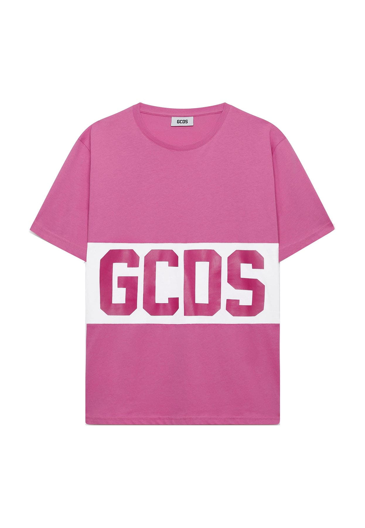 T-shirt unisex GCDS kids fucsia in cotone | ViaMonte Shop