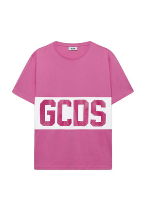 T-shirt unisex GCDS kids fucsia in cotone | ViaMonte Shop
