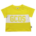 T-shirt neonato GCDS gialla in cotone | ViaMonte Shop