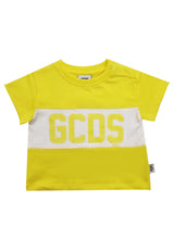 T-shirt neonato GCDS gialla in cotone | ViaMonte Shop