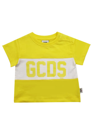 T-shirt neonato GCDS gialla in cotone | ViaMonte Shop