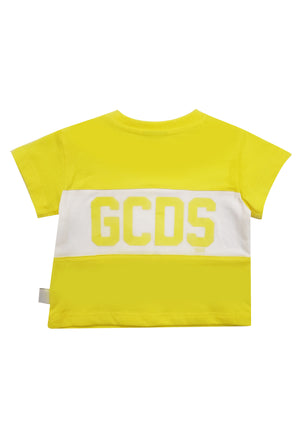 T-shirt neonato GCDS gialla in cotone | ViaMonte Shop