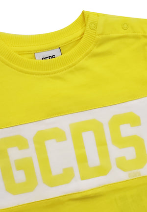 T-shirt neonato GCDS gialla in cotone | ViaMonte Shop