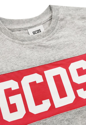 T-shirt neonato GCDS grigia in cotone | ViaMonte Shop