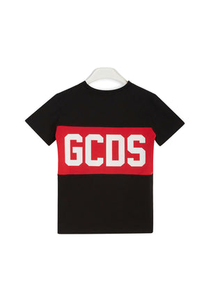 T-shirt unisex GCDS kids nera in jersey di cotone