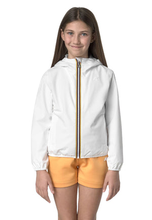 Giubbino bambina K-Way P.Lily stretch poly jersey bianco in tessuto tecnico