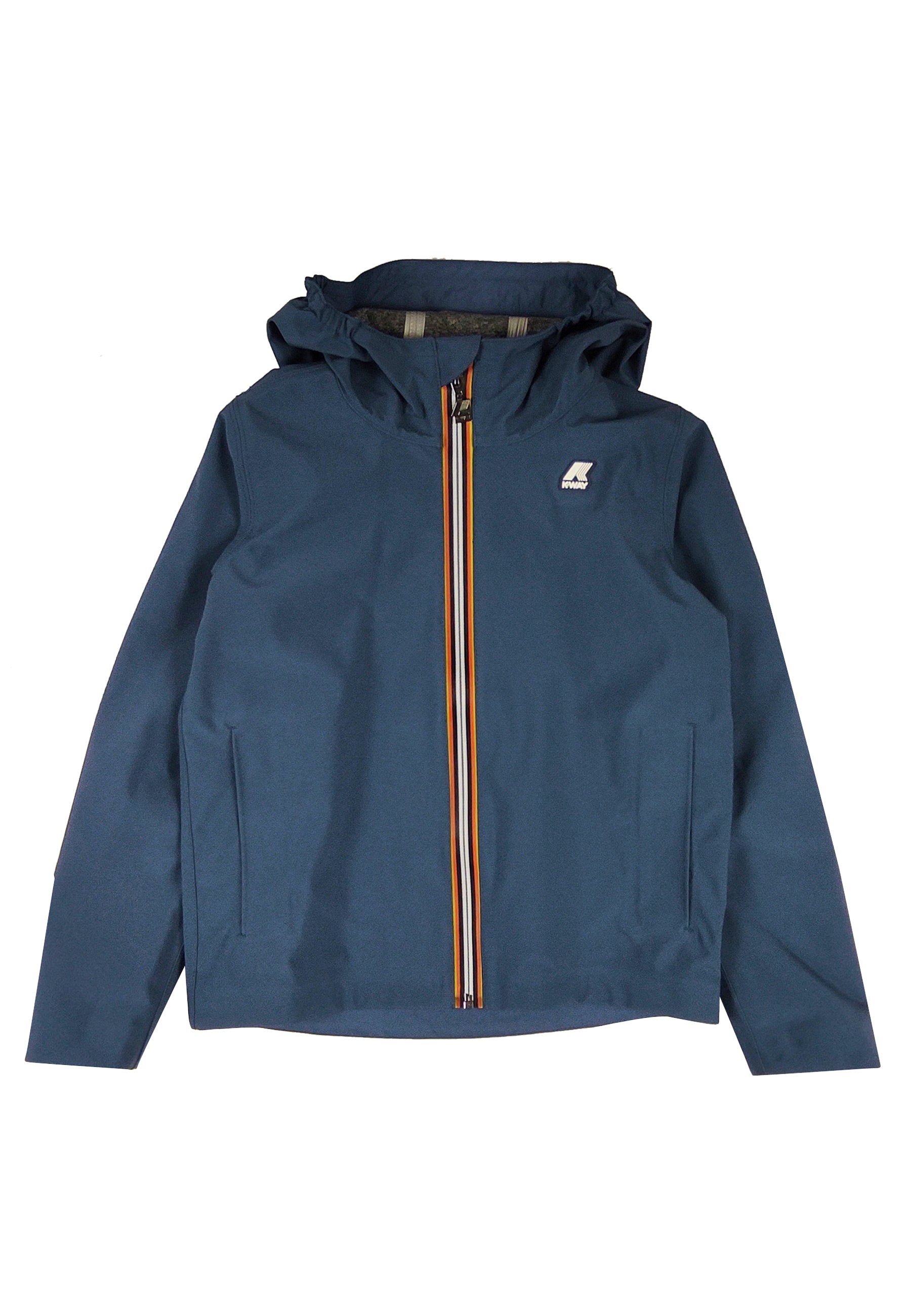 Giubbino bambino K-Way Jacko Bonded jersey blue indigo in tessuto tecnico | ViaMonte Shop