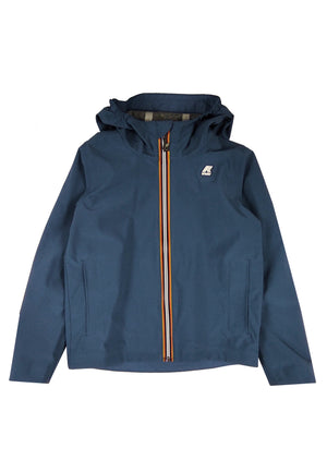 Giubbino bambino K-Way Jacko Bonded jersey blue indigo in tessuto tecnico | ViaMonte Shop
