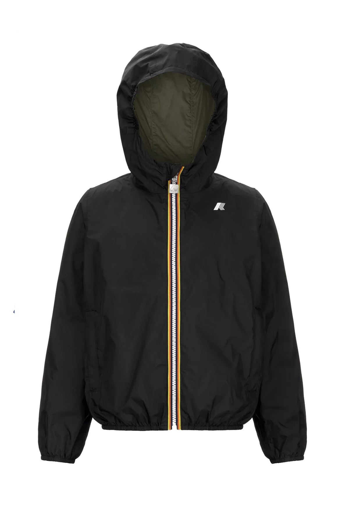 Giubbino bambino K-Way P.Jake Plus 2 nero/verde in nylon | ViaMonte Shop