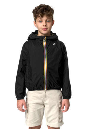 Giubbino bambino K-Way P.Jake Plus 2 nero/verde in nylon | ViaMonte Shop