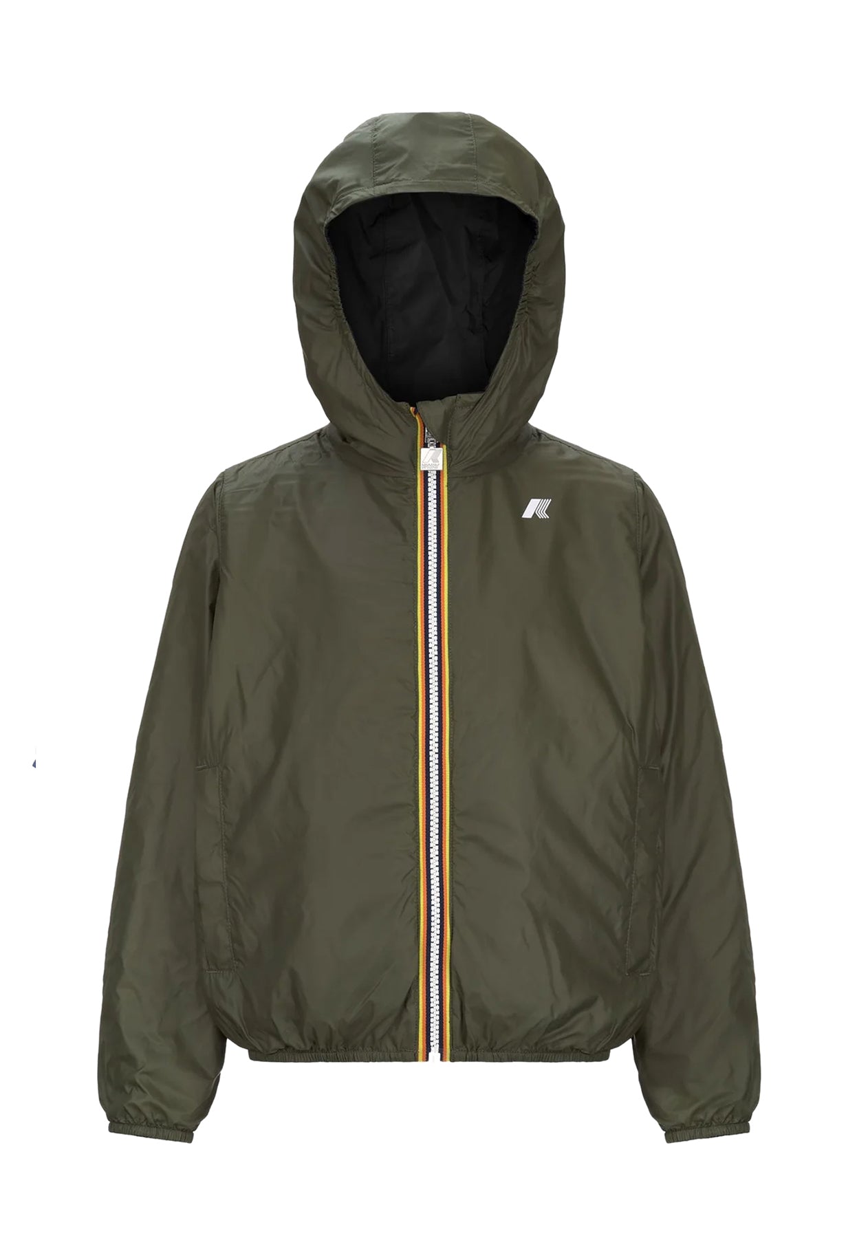 Giubbino bambino K-Way P.Jake Plus 2 nero/verde in nylon | ViaMonte Shop