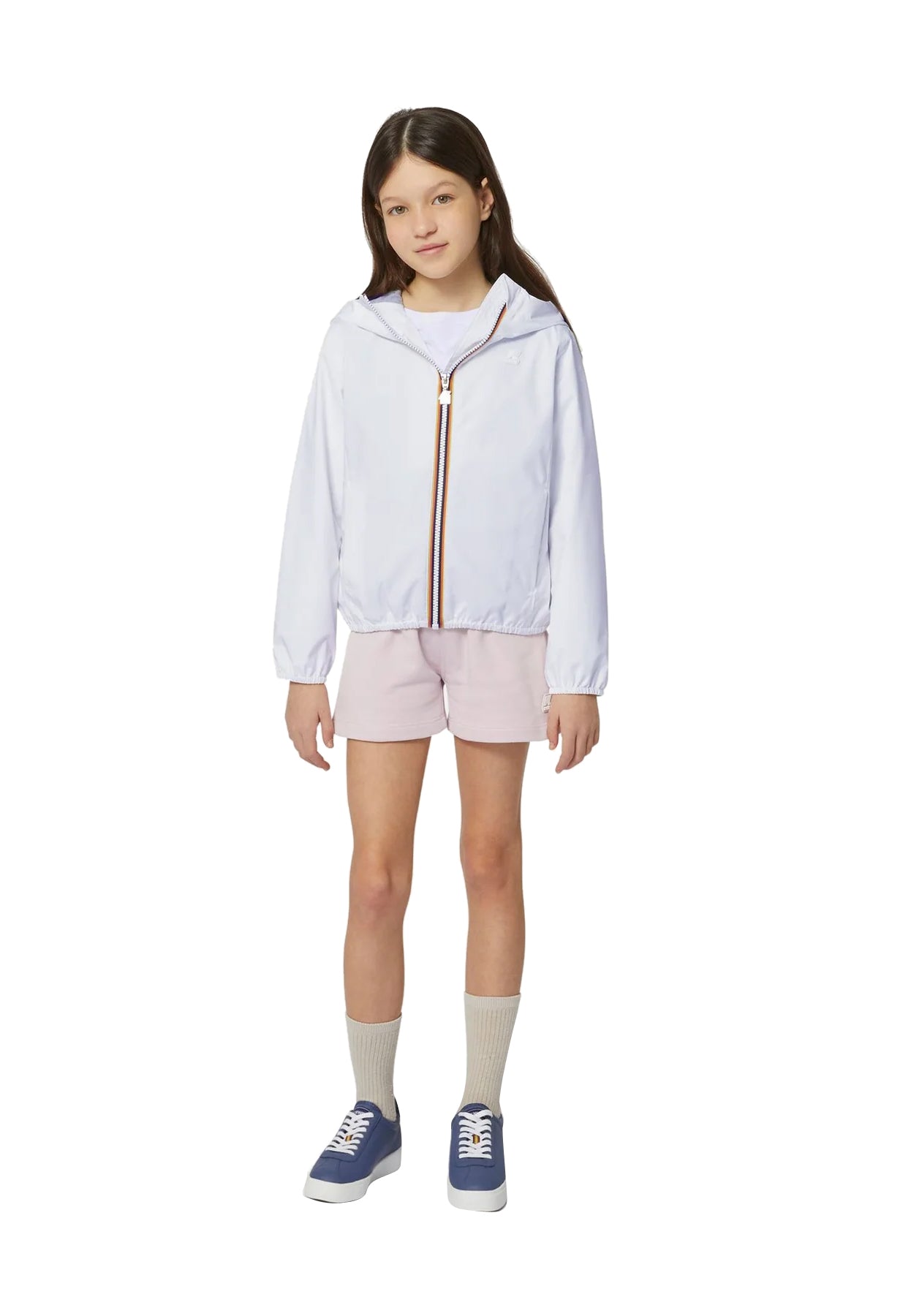 Giubbino bambina K-Way P.Lily bianco in tessuto tecnico | ViaMonte Shop