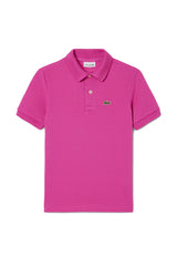 Polo bambino Lacoste rosa in piquet di cotone | ViaMonte Shop