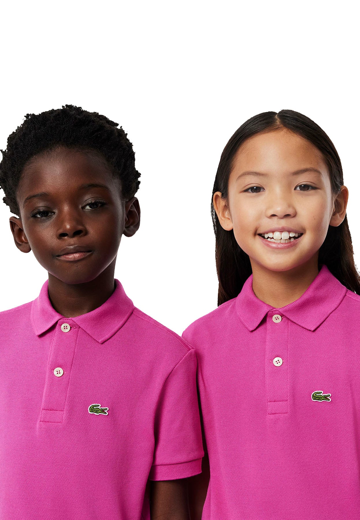 Polo bambino Lacoste rosa in piquet di cotone | ViaMonte Shop