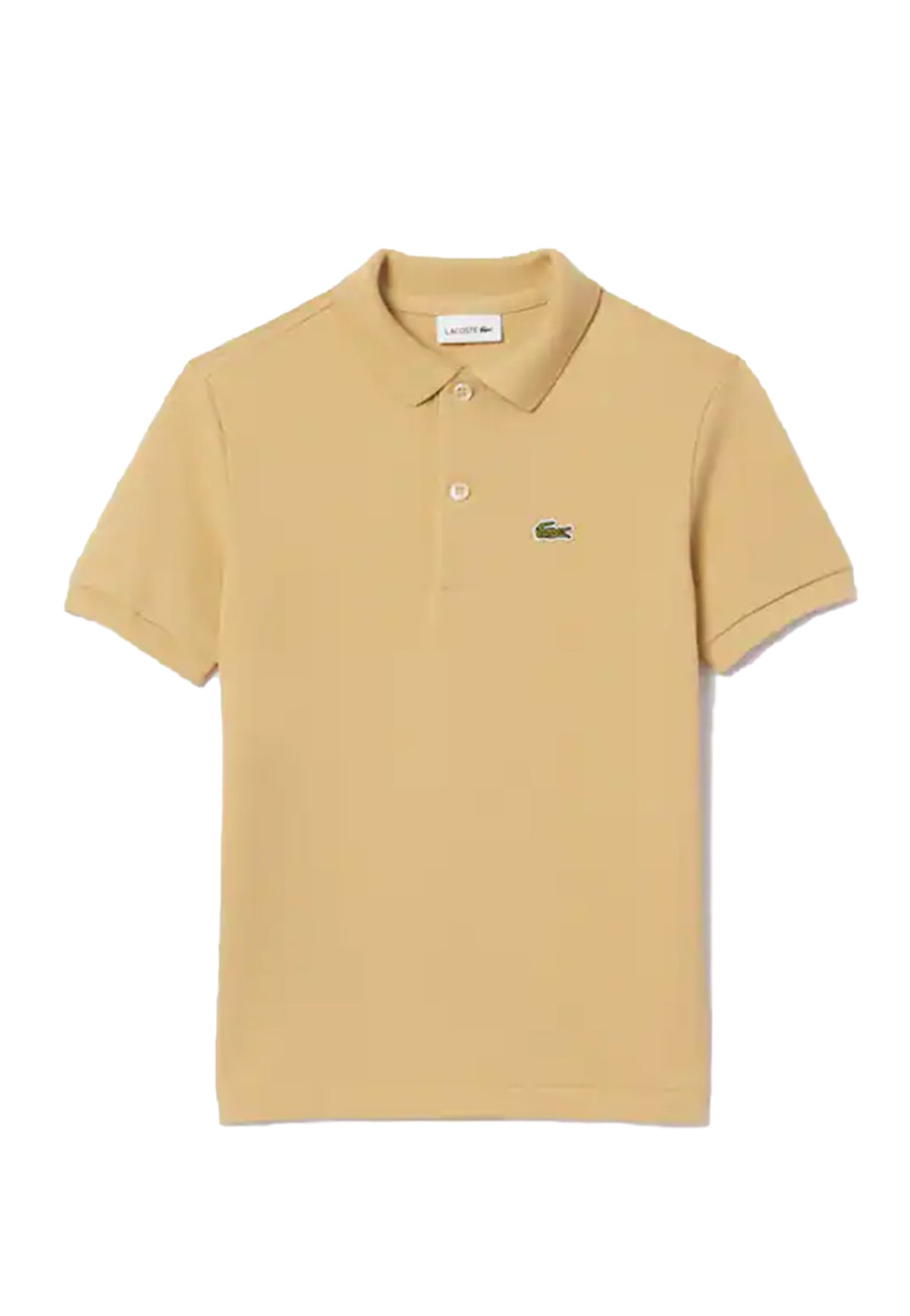 Polo bambino Lacoste beige in piquet di cotone | ViaMonte Shop