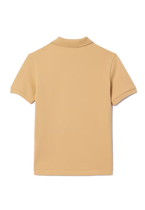 Polo bambino Lacoste beige in piquet di cotone | ViaMonte Shop