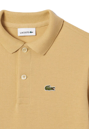 Polo bambino Lacoste beige in piquet di cotone | ViaMonte Shop