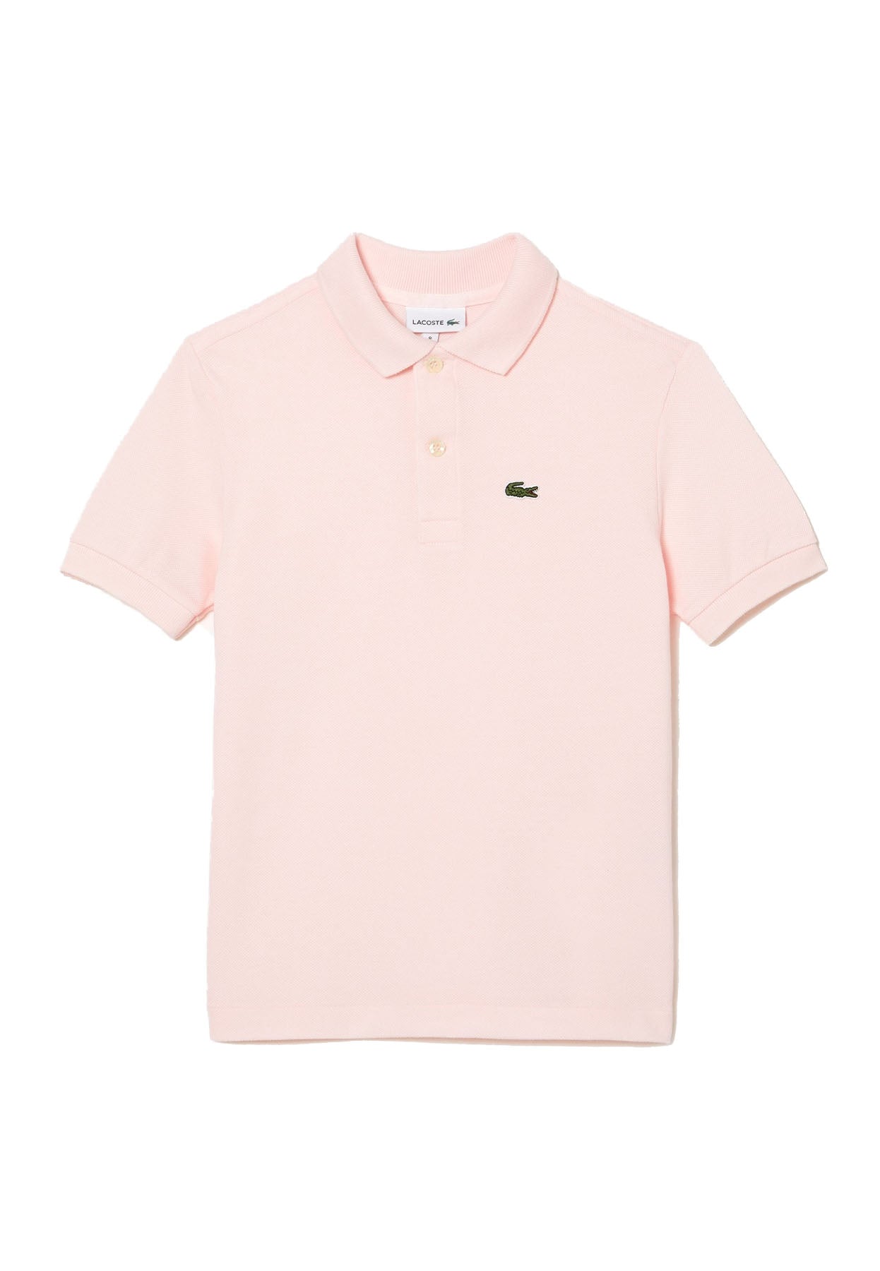 Polo bambino Lacoste rosa chiaro in piquet di cotone | ViaMonte Shop