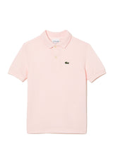 Polo bambino Lacoste rosa chiaro in piquet di cotone | ViaMonte Shop