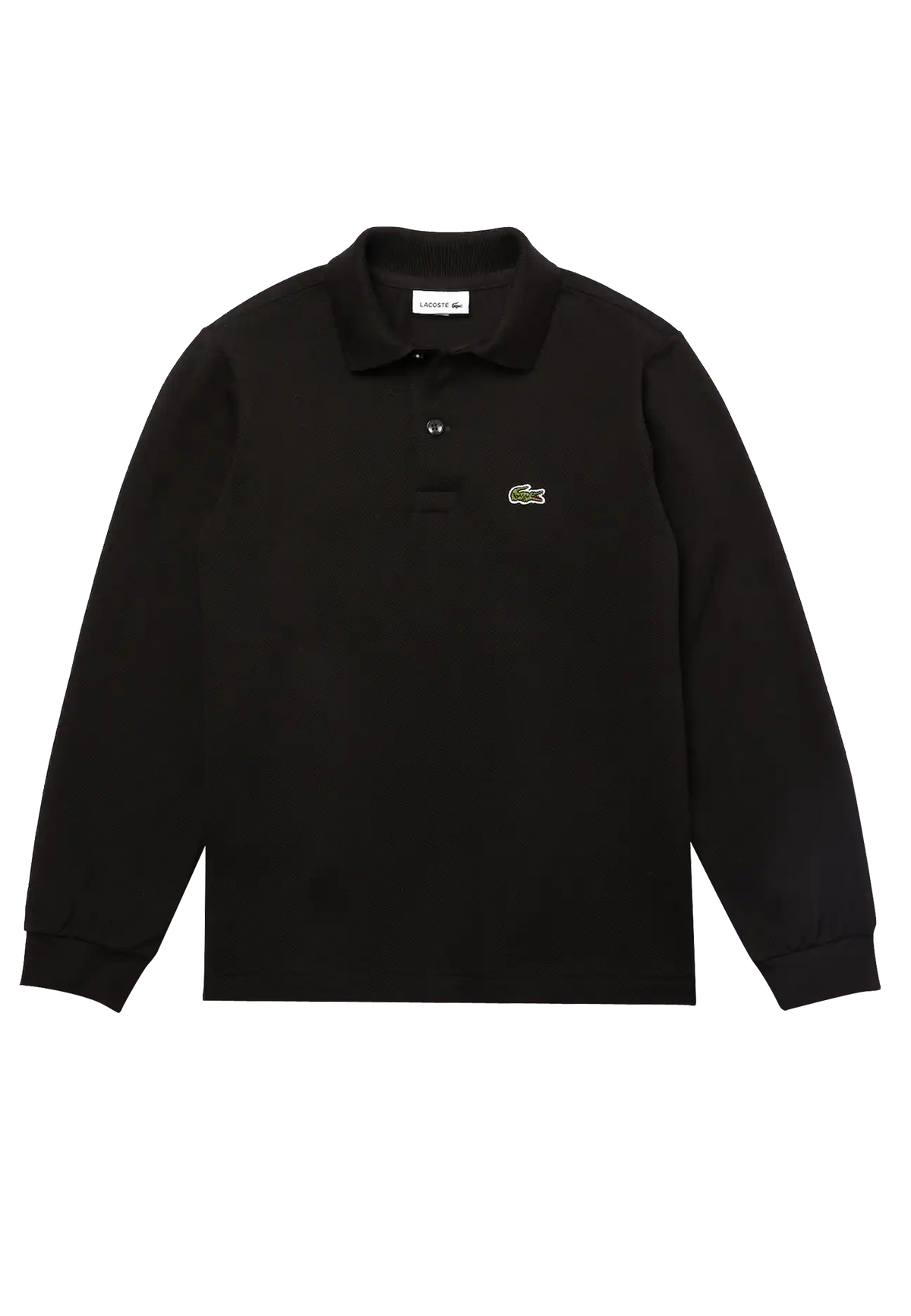 Polo nera bambino Lacoste in piquet di cotone | ViaMonte Shop