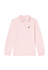 Polo bambino Lacoste rosa in piquet di cotone | ViaMonte Shop
