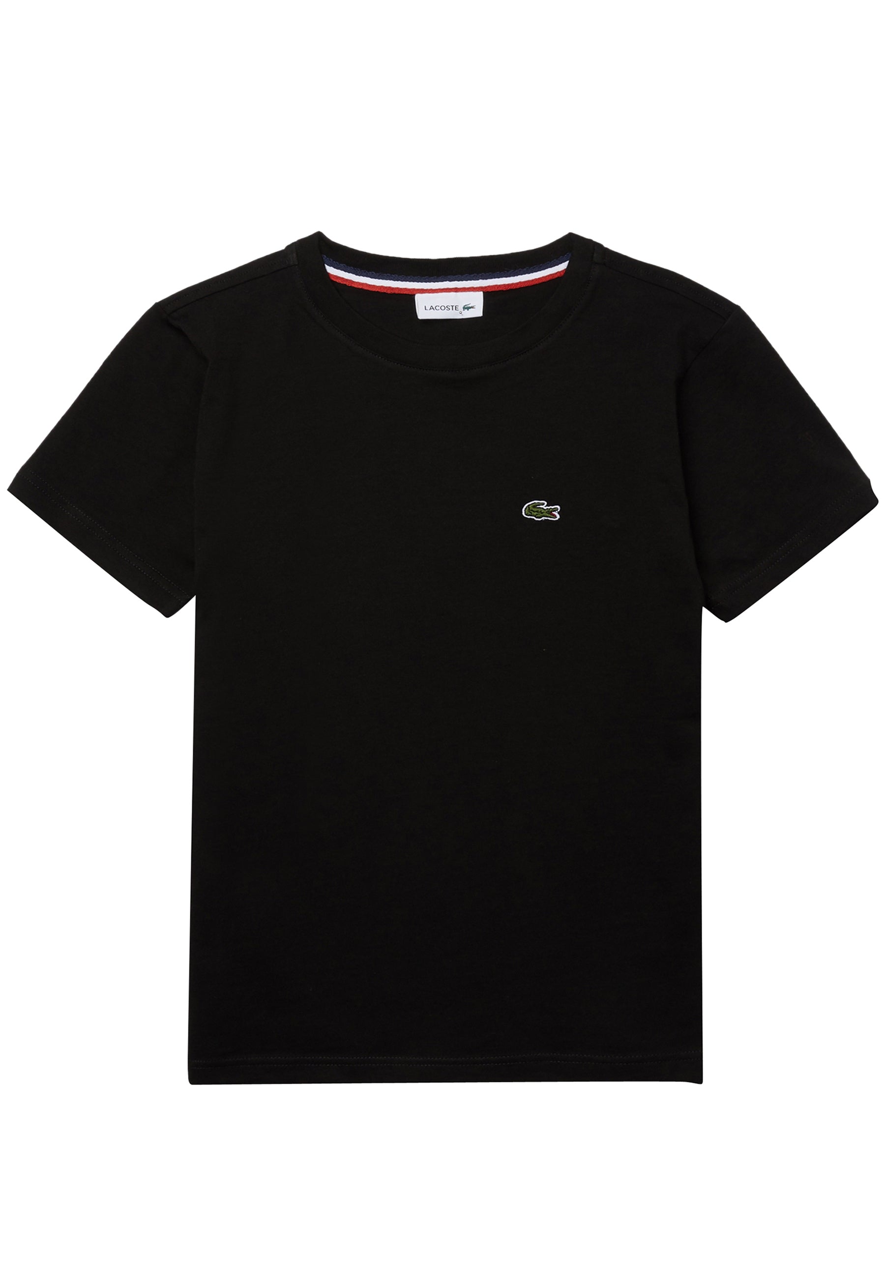 T-shirt bambino Lacoste nera in jersey di cotone | ViaMonte Shop